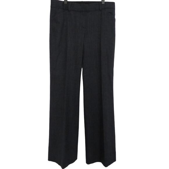 Elie Tahari Womens Sz 4  Dark Gray Talia Wide Leg Wool Blend Nightfall Pants - Picture 1 of 8